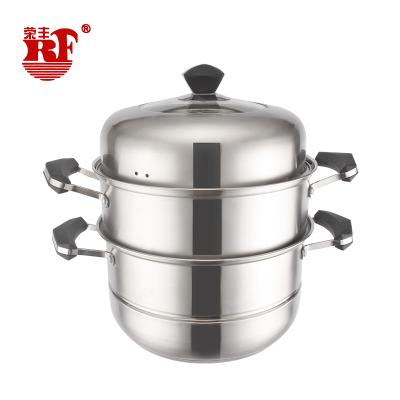 China Large Selling Amazon Two-Layer Double Bottom Sustainable Hot Thick Pots Steamer And Non-Stick Cookware Set for sale