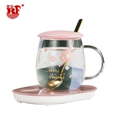 China European Style Disposable Coffee Mug Tea Coffee Milk Ceramic Mug for Office and Home with Cup 55 Degree Constant Temperature Hot Coaster for sale