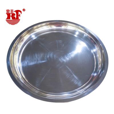 China Amazon Sustainable Hot Selling Mirror Polishing Stainless Steel Round Dinner Tray /Dish / Plate 26cm for sale