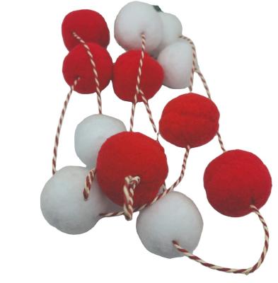 China PVC & PET & Felt Pearl Garland Bead Felt Pompom 45mm for sale