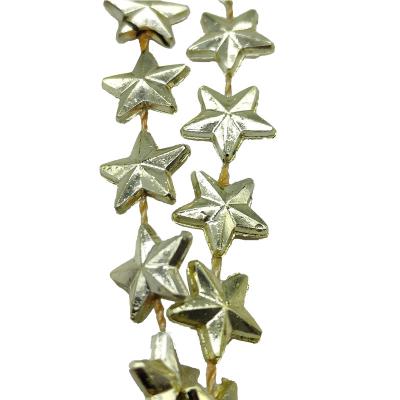 China Plastic Five-pointed Christmas Decoration Star Garland Pentagram Bead Ornament Craft Hanging Embellishments 9ft for sale