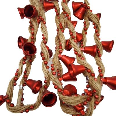 China PVC & PET & Hemp Bead Garland Hemp Rope Jingle Bell 2 in 1 for sale