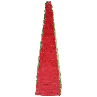 China Handmade PS Christmas Ornaments 4 Colors Plastic Square Cone Table Top Christmas Tree Decoration Ornament Hanging Craft for sale