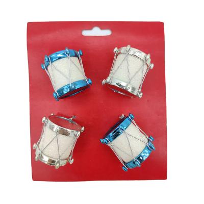 China PET Christmas Ornaments Plastic Hanging Ornament MINI Craft Trap Drum Christmas Pendants Decoration 3cm 4PCS in 1 unit for sale