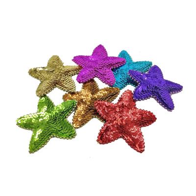 China PVC & Plastic Pentagon Star Hanging Ornament Covered By Handmade Sequin Paper Christmas Ornaments Five-pointed Sequin Decoration for sale