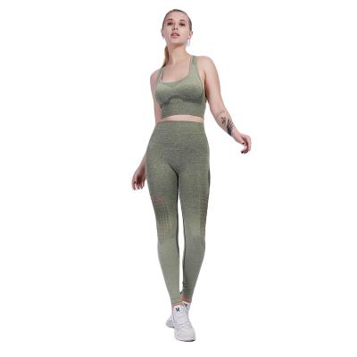 China Tiktok Hot Sale Breathable Overalls Workout Sport Wear Clothes Yoga Set Gym Fitness Seamless Set for sale