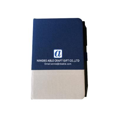 China Note 96 Sheets 144x92mm Blue White Cloth A5 A6 Custom Design Planner Notebook Gift for sale