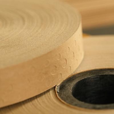 China Veneer Tape Brown Heat Resistant Perforated Adhesive With 3 Holes In 19mm, 200M for sale