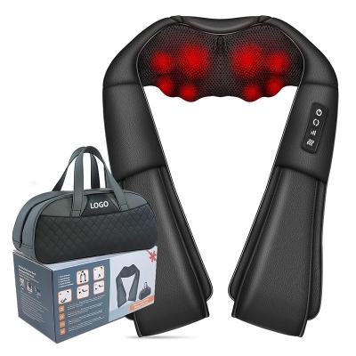 China Hot Selling Eco-friendly 3D Shiatsu Neck Massager Neck Shoulder Massager Electric Kneading Back Massager With Heat for sale