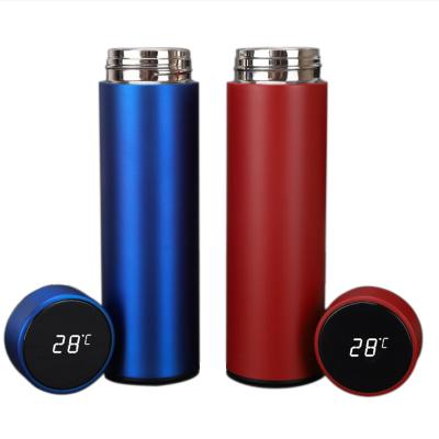 China Wholesale 17oz PORTABLE Stainless Steel Vacuum Smart Flask With 500ml Temperature Led Display Water Bottle With Lid for sale