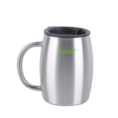 China Viable Wholesale 14oz Stainless Steel Coffee Mug Double Wall Insulated Sublimation Mug With Handle for sale