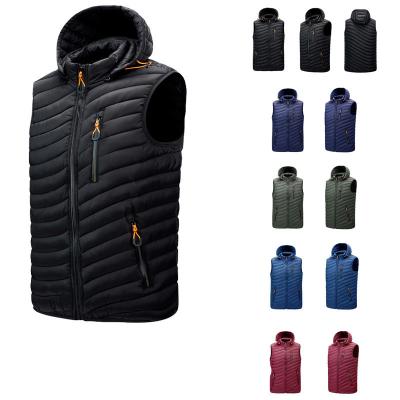 China Anti-shrink waterproof vest polamid nylon with mesh and hood winter padded stripper vest for men for sale