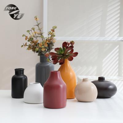 China Elegant Luster Porcelain Morandi Vase Colors Round Shape Flower Container Modern Home Decoration Ceramic Vase for sale