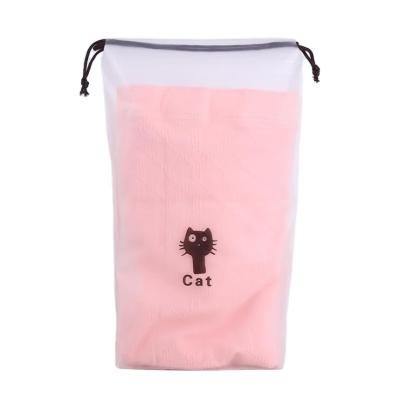 China Promotional Moisture Proof Plastic Christmas Gift Bag EVA Frosted Drawstring Bags For Clothing Storage for sale