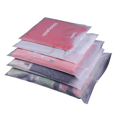 China CPE Custom Moisture Proof Frosted Matte Plastic Garment Packaging Zipper Bag Eco-Friendly for sale