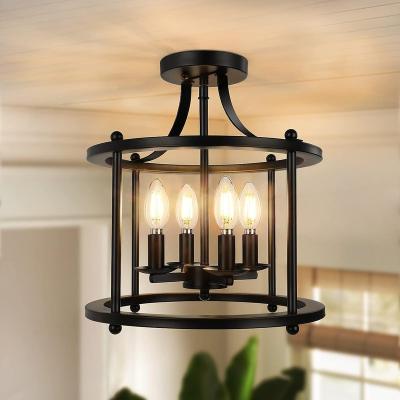 China Modern Semi Flush Mount Ceiling Light Fixture Rustic Vintage Chandelier Lighting for sale