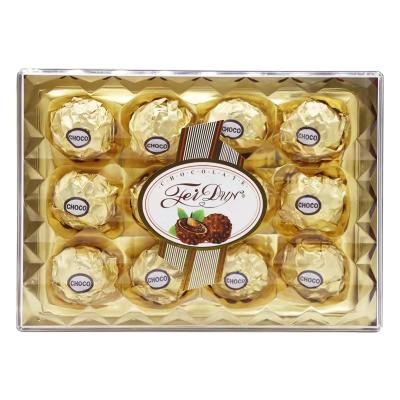 China Best Selling Square Box T12 Diamond Chocolate 150g Gift Box Golden BALL for sale