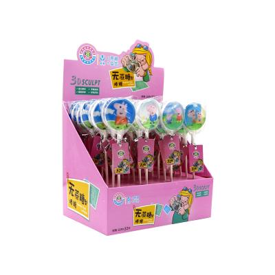 China Natural Lollipops 18g*32 Sugar Free Piglets Family Red Cane Lollipop for sale