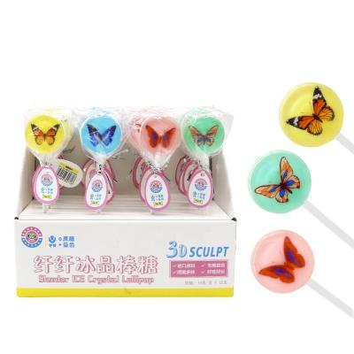 China Natural Thin Ice Crystal Lollipop Butterfly Shape Lollipop 10g*32pcs for sale