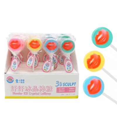 China Natural Slim Crystal Ice Lollipop Tooth Red Lip Shape 10g*32pcs for sale