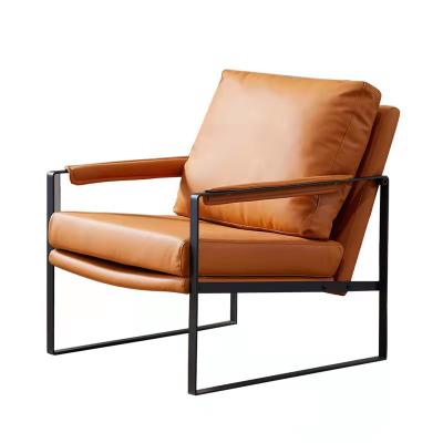 China Other Design High Quality Modern Home Italian Leisure Armchair With Black Iron Leg for sale