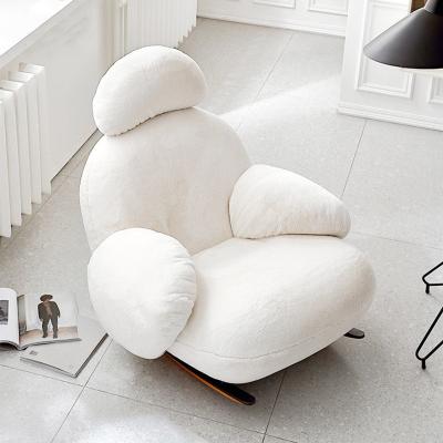 China Modern Home Human Fabric Leisure Chair Modern Home Human Shape Furniture Fur Fabric Swing Rocking Lounge Chair for sale