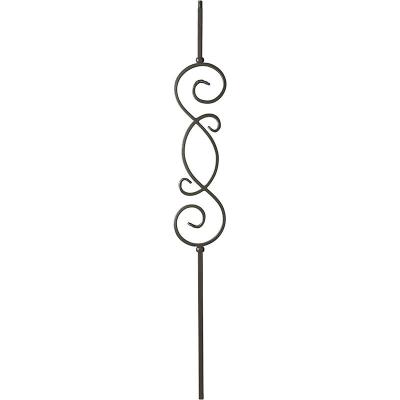 China Traditional Hammered Iron Newel Post Axles Wrought Iron Spoon Balusters for sale