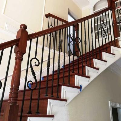 China Traditional ornamental steel baluster wrought iron picket for stair handrail handrail balcony door fence parts for sale