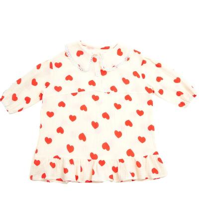 China Baby Kids Home Cotton Pure Gauze Sleeve Baby Princess Skirt Anti-wrinkle Spring Dress And Autumn Girls Clothes Nightgown Long for sale