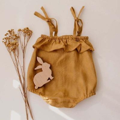 China 100% Newborn Baby Rompers Summer Cotton Casual Simple Sleeveless Infant High Quality Canvas Baby Rompers for sale