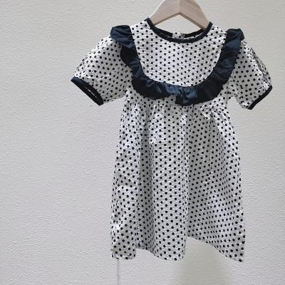 China Anti-Static Fancy Summer Kids Wear Puffy Dresses Polka Dots Girls Dresses For Kids for sale