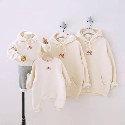 China Winter Baby Parents Breathable Warm Sweatshirts Thickened Fleece Family Clothes Shirt for sale