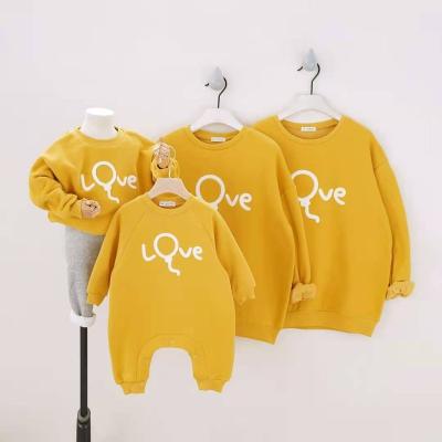 China Breathable Winter Baby And Parents Warm Sweatshirts Thickened Fleece Family Clothes Korea for sale