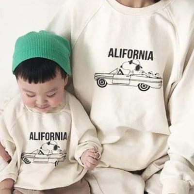 China Breathable Letters Printed Casual French Terry Fashion Family Clothes Kids And Mom Sweatshirts for sale