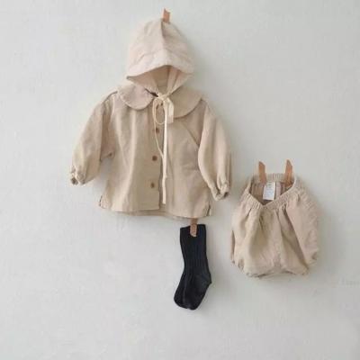 China Breathable Long Sleeve Top And Shorts 2pcs Kids Outfit Plain Corduroy Little Kids Clothes Sets for sale