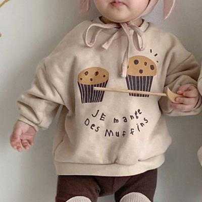 China cute Anti-wrinkle designer 1-6y kids tops cartoon print kids sweatshirts cotton fleece kids sweatshirts for sale