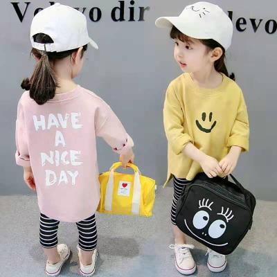 China Spring Autumn Girls Breathable Long Sleeve Sweater Tops Soft Cartoon Design Kids Casual T-shirt for sale