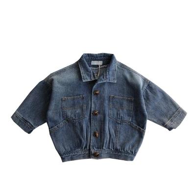 China Little Kids Casual Wear Breathable Denim Jackets Outwear Bat Wing Sleeve Denim Children Coats Girls' Denim Jackets for sale