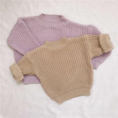 China Breathable 100% Cotton Winter Baby Clothes Knitted Pullover Girls Sweaters Kids for sale