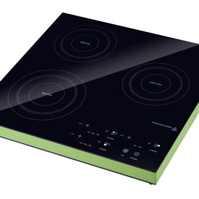 China Commercial Triple Burner Restaurant Hotel Kitchen Stainless Steel Cooktop 3.5KW Induction Cooker for sale