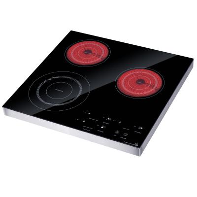 China Infrared cooktop GS/CE/CB stainless steel frame countertop induction hybrid induction chain touch control for sale