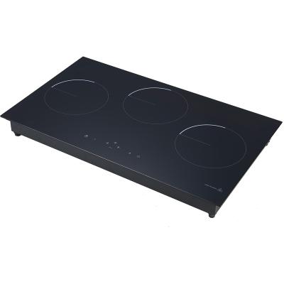 China Hotel 3 Burners Kitchen Used Electric 3500W Built In Induction Cooker Cooktop Black for sale