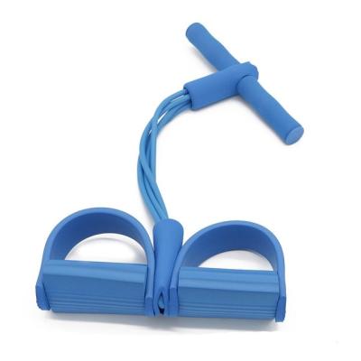 China Home Foot Pedal Natural Latex Exercise Elastic Pull Rope With Handle Fitness Equipment Floor Sit Bar Pull Rope for sale