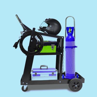 China Welding Cart Plasma Cutter Rolling Trolley CAT ARC Welder Cart MIG Tool Cart 3-Tier Welder MigTig Welder and Plasma Cutter for sale