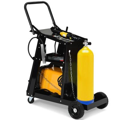 China Universal Cart Heavy Duty MigTig Welder and Plasma Cutter MIG Welder Gas Cylinder Steel Welding Machine Trolley Trolley with Chain Handle for sale