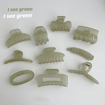 China Simple Wild Green Environmentally Friendly Fresh Summer Hairpin Shark Clip Claw Clip Hair Accessories for sale