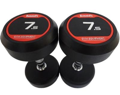 China 2022 PU Color Round Edge Rubber Dumbbells for sale