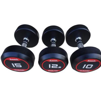 China hot rubber covered dumbbell! Deluxe Steel Professional Rubber Dumbbell for sale