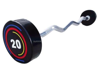 China Nantong Manufacturer Wholesale 10kg PU to 70kg Fitness PU Barbell, Weight Lifting Bar for sale