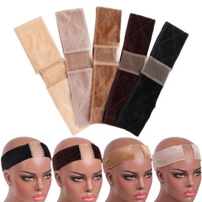 China Adjustable Non Slip Hairband Black Velvet Lace Wig Grip Headband For Women for sale